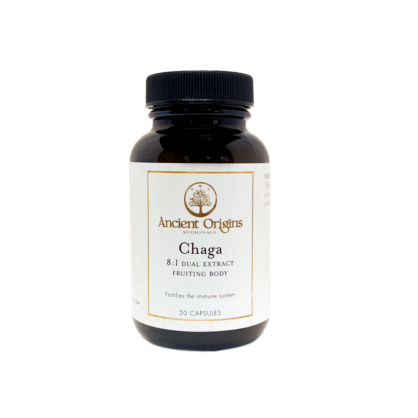 Chaga 8:1 Dual Extract Fruiting Body Capsules