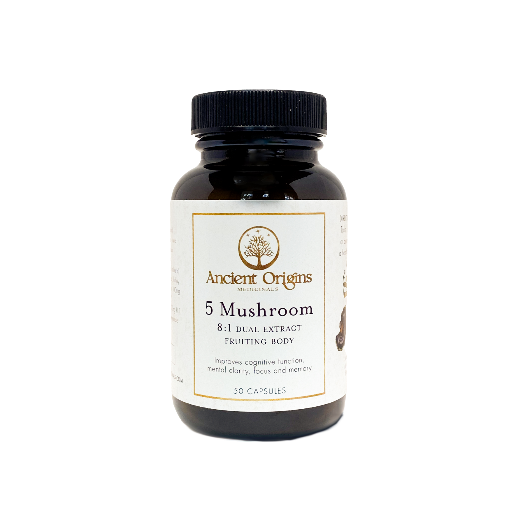 5 Mushroom Blend 8:1 Dual Extract Fruiting Body Capsules