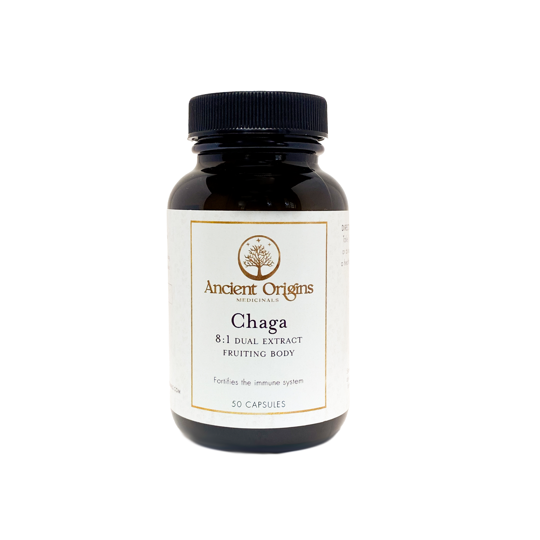 Chaga 8:1 Dual Extract Fruiting Body Capsules
