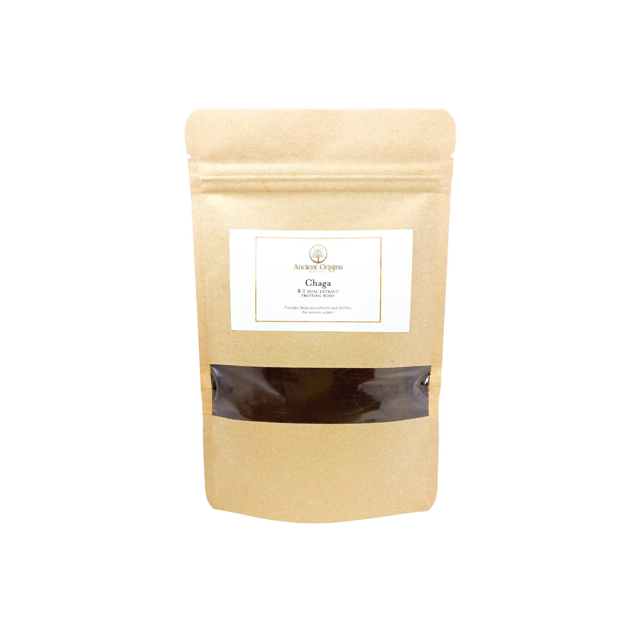 Chaga 8:1 Dual Extract Fruiting Body Powder